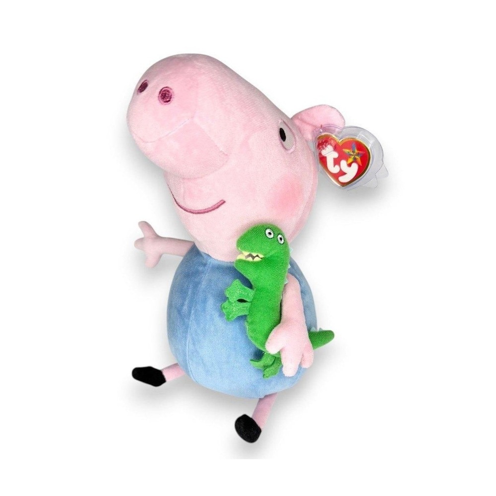 George Pig | Piglet and Dino Friend | Mint Heart Tag TY Beanie Buddy